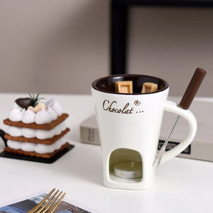 Personal Fondue Mug, Perfect for Chocolate, Cheese, and Gift Ideas