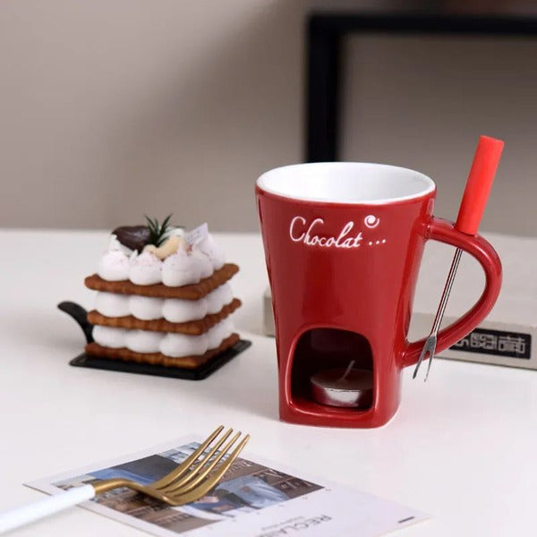 Personal Fondue Mug, Perfect for Chocolate, Cheese, and Gift Ideas