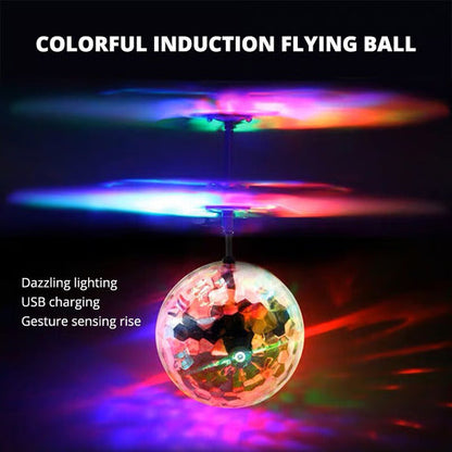 LED Light Suspension Crystal Ball, Infrared Induction & RC Gesture Control Colorful Glowing Toy & Unique Gift for Kid