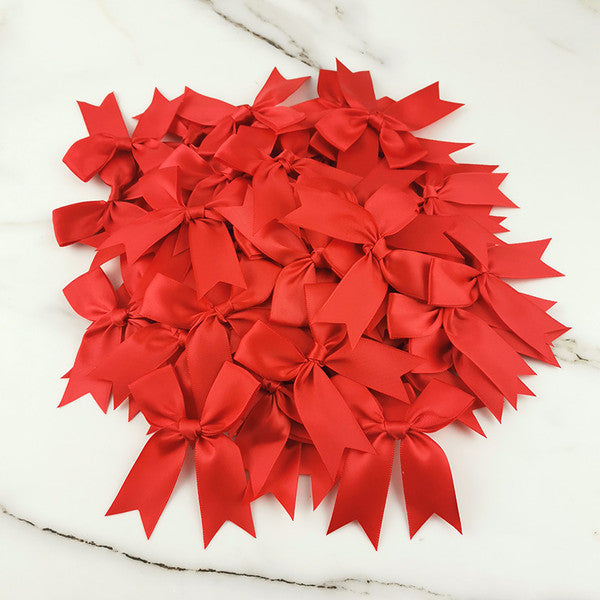 Small Fresh Pink Ribbon Bow, Satin Ribbon Flower for DIY Party Decoration & Handcraft