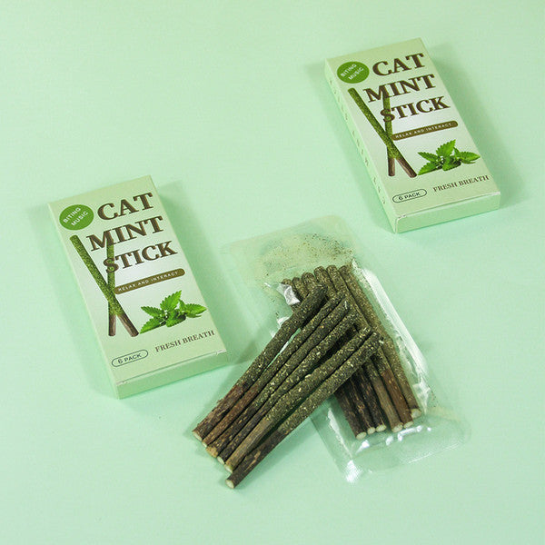 Matatabi Cat Mint Toys: Natural Catnip Sticks for Cats - Fun Lollipop Toy for Dental Health & Cleanliness - Pet Supplies