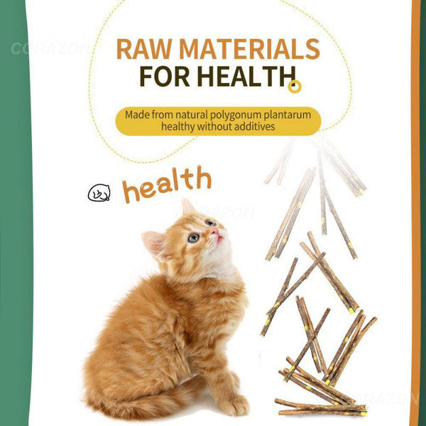Catnip Clean Teeth Green Cat Snacks Sticks | Molar Stick Pet Supplies & Toys for Cats | Chew Toy with Natural Plants for