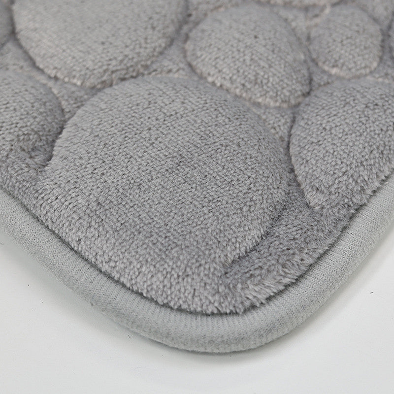 Modern Stone Pattern Bath Mat Set, Ultra-Absorbent, Non-Slip & Comfortable for Simple Bathroom Decor