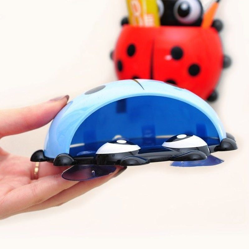 Adorable Ladybug Toothbrush Holder with Suction Cups - Perfect Kids Bathroom Accessory & Gift
