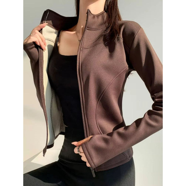 Women's Slim Fit Full-Zip Fleece Jacket – Warm, Stylish & Versatile for Winter