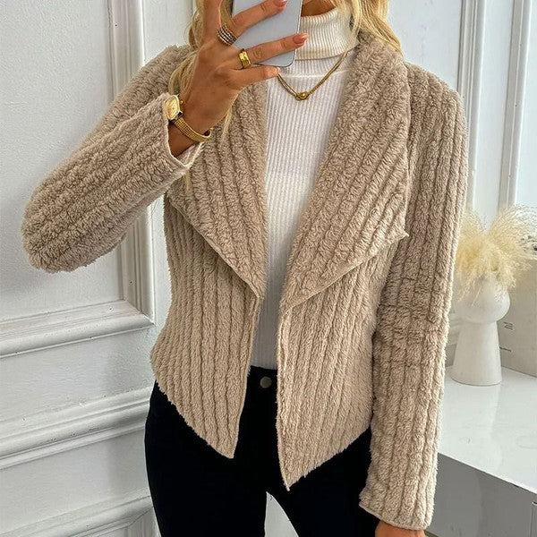 Autumn Winter Long Sleeve Slim Casual Cardigan Coat for Women