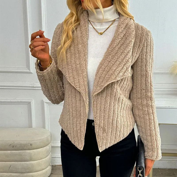 Autumn Winter Long Sleeve Slim Casual Cardigan Coat for Women